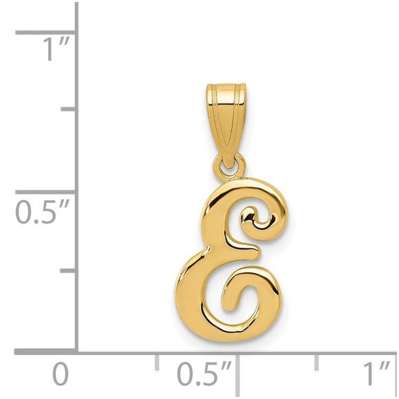 14k Yellow Gold, Mimi Collection, Small Script Initial E Pendant - Picture 4 of 5